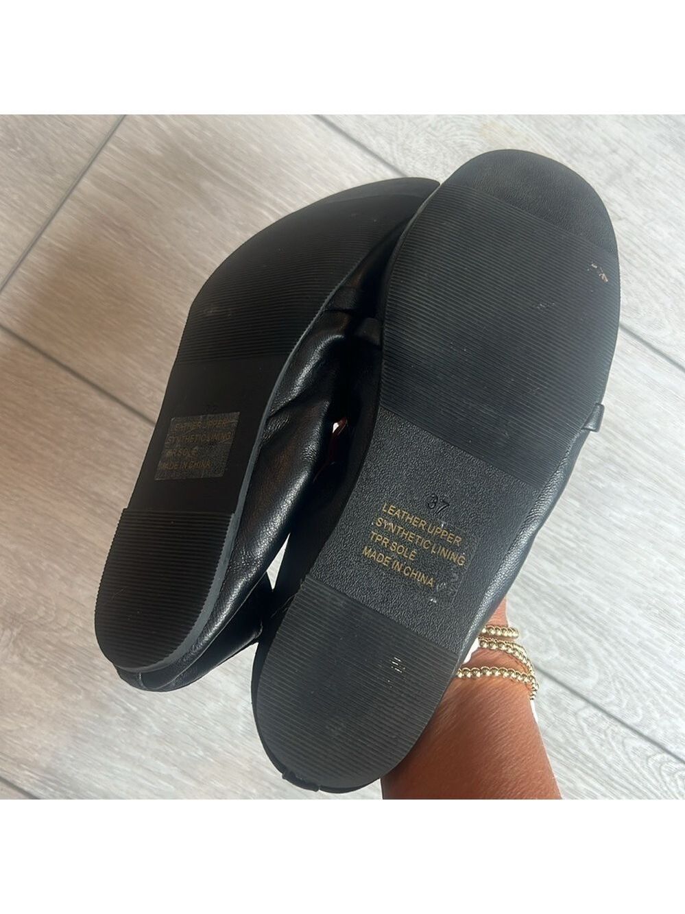 Silent D Bella black leather slip on tie ballet flats size 37/6 - Picture 6 of 14